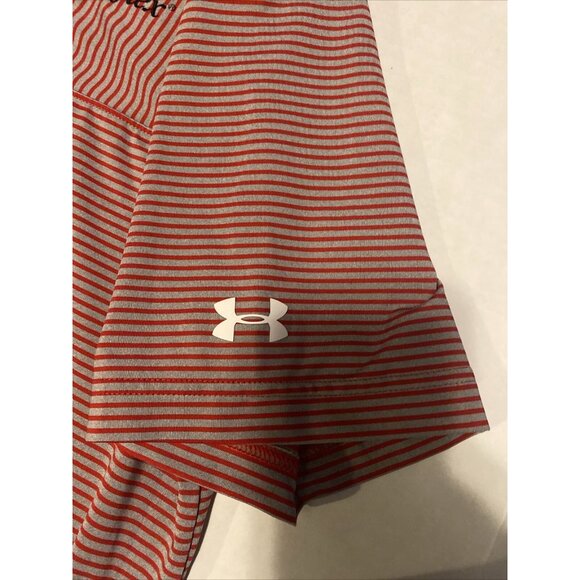 Under Armour Heat Gear Mens Polo Golf Shirt Loose Fit Short Sleeves Large Stripe - Picture 3 of 12
